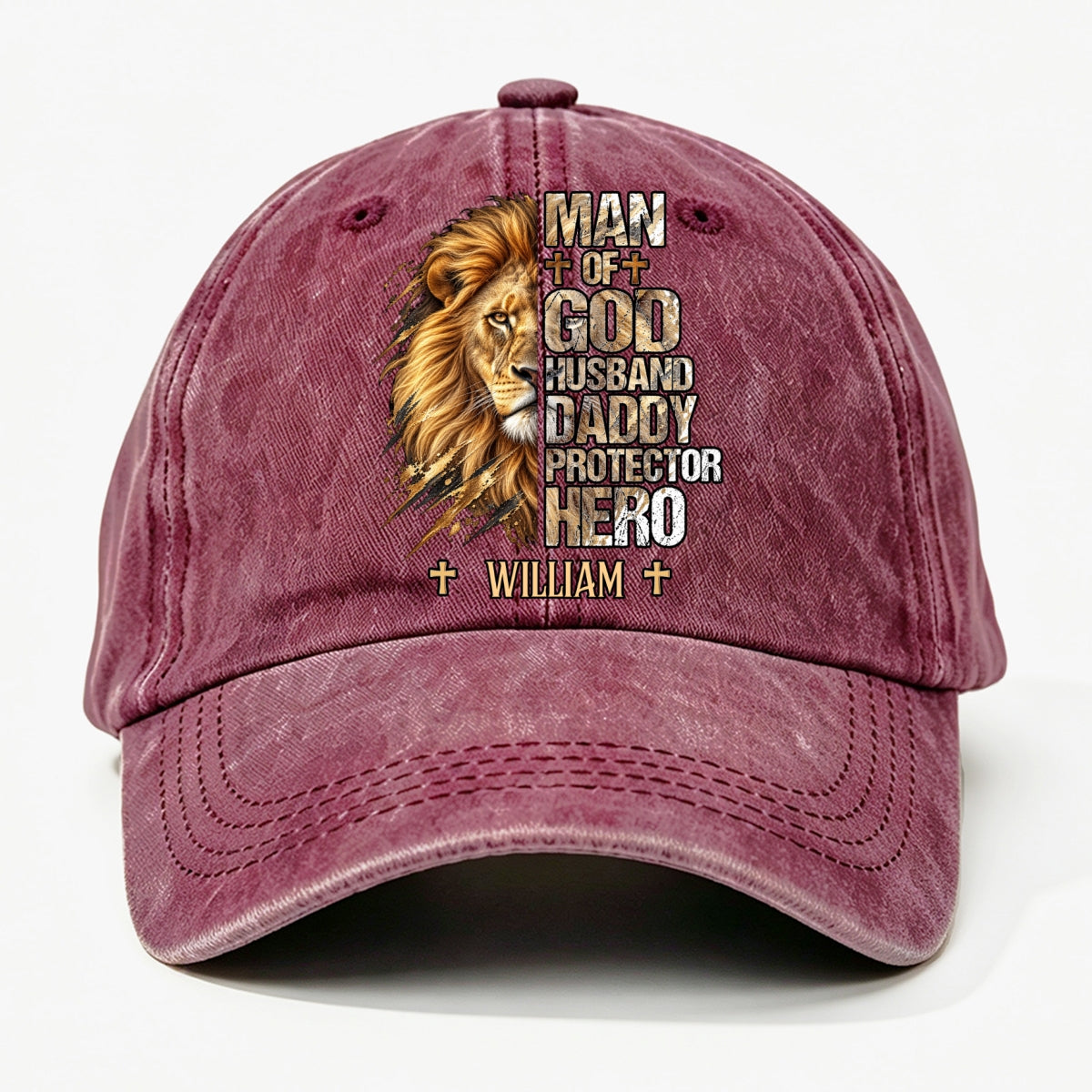 My Hero, Gift For Man - Personalized Custom Vintage Washed Denim Cap