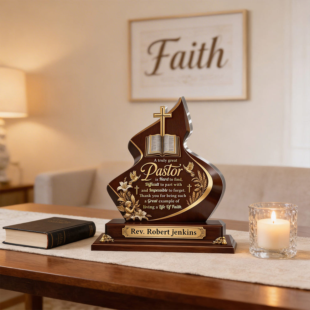 A Truly Great Pastor, Gift For Pastor | Personalized Custom Shaped Acrylic Plaque
