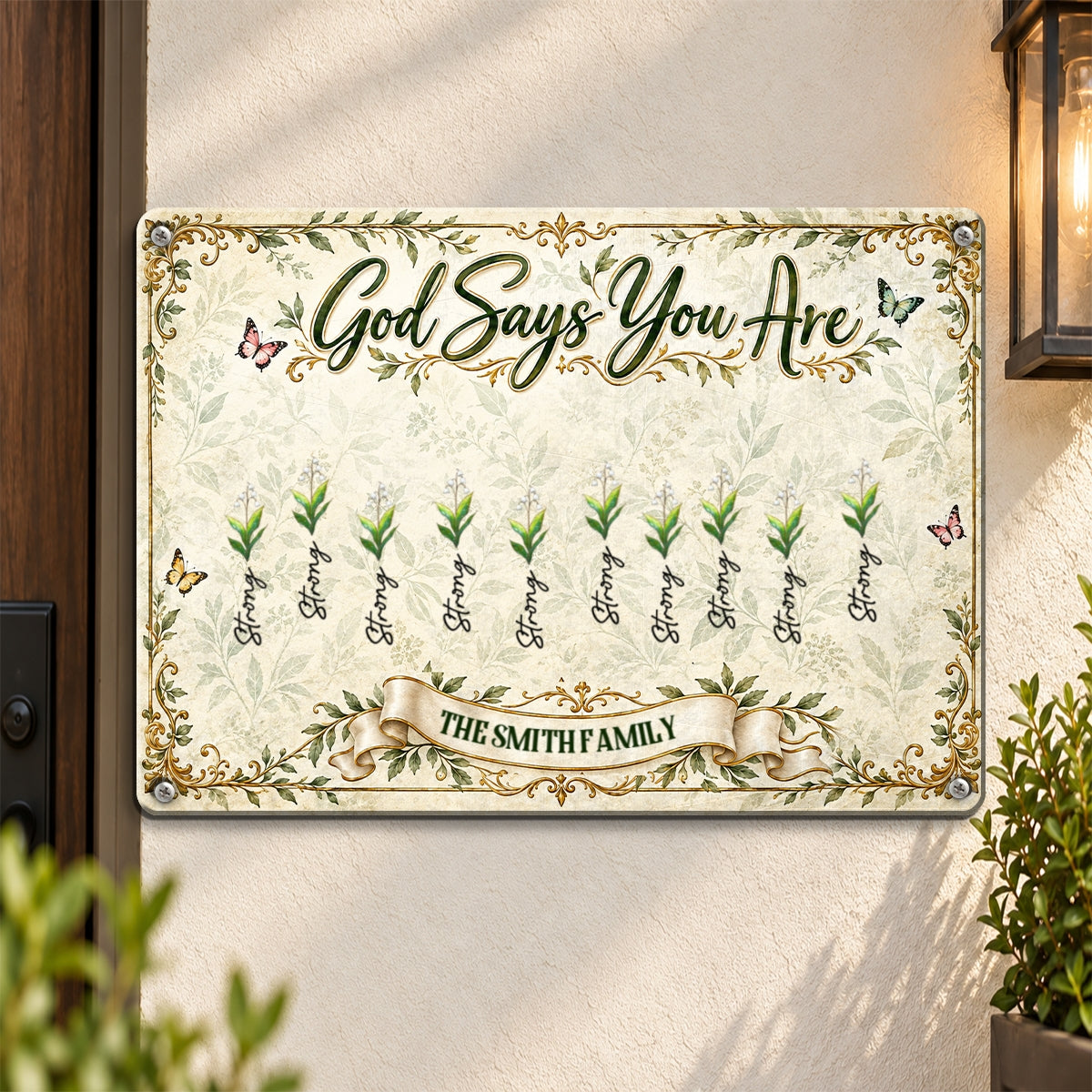 God Says You Are, Gift For Family | Personalized Metal Sign