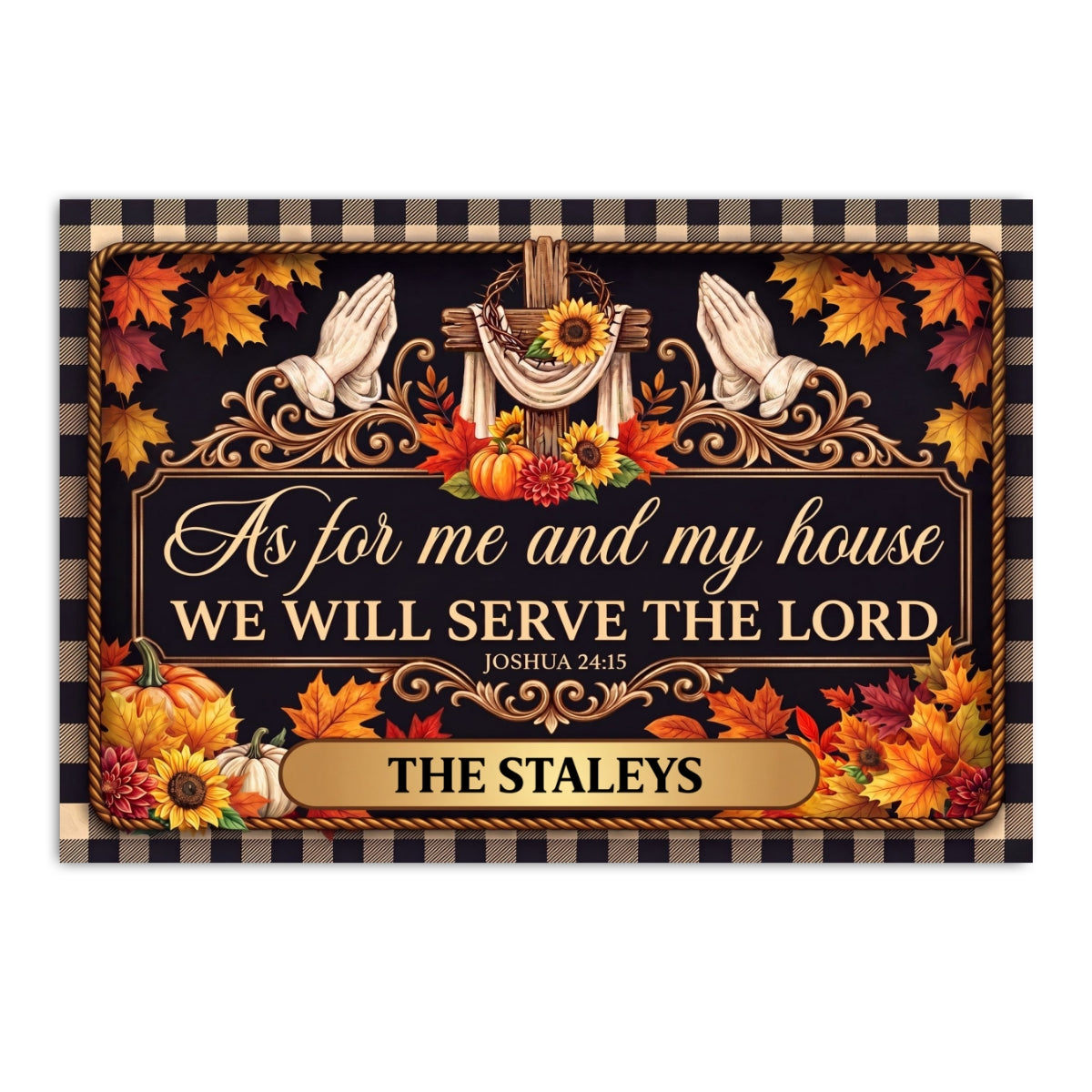 Serving The Lord Through Every Season, Gift For Family | Personalized Doormat