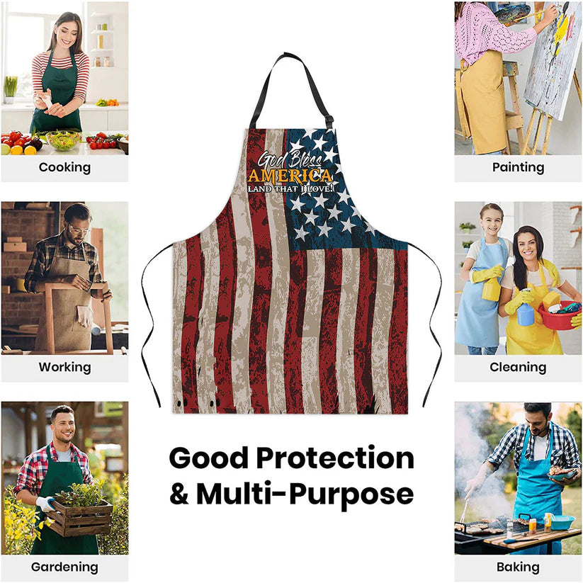 God Bless America- Apron With Neck Strap