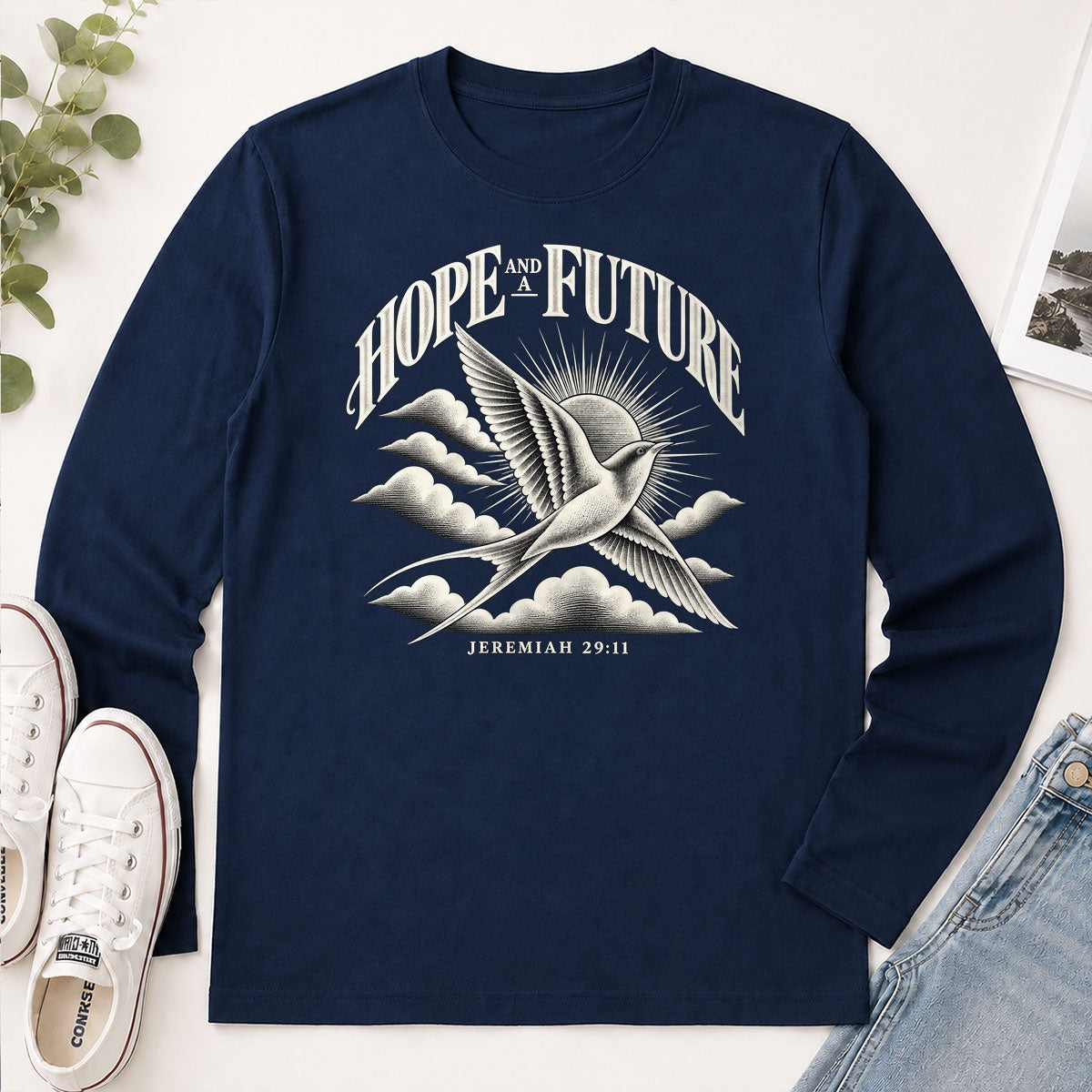 Hope And A Future, Jeremiah 29:11, Gift For Christian - 2D Unisex Long Sleeve