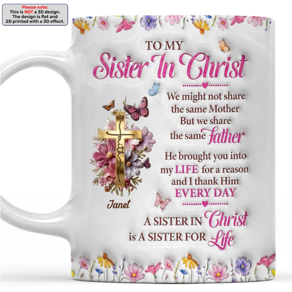 To My Sister In Christ, Gift of Bond | Personalized Ceramic Coffee Mug