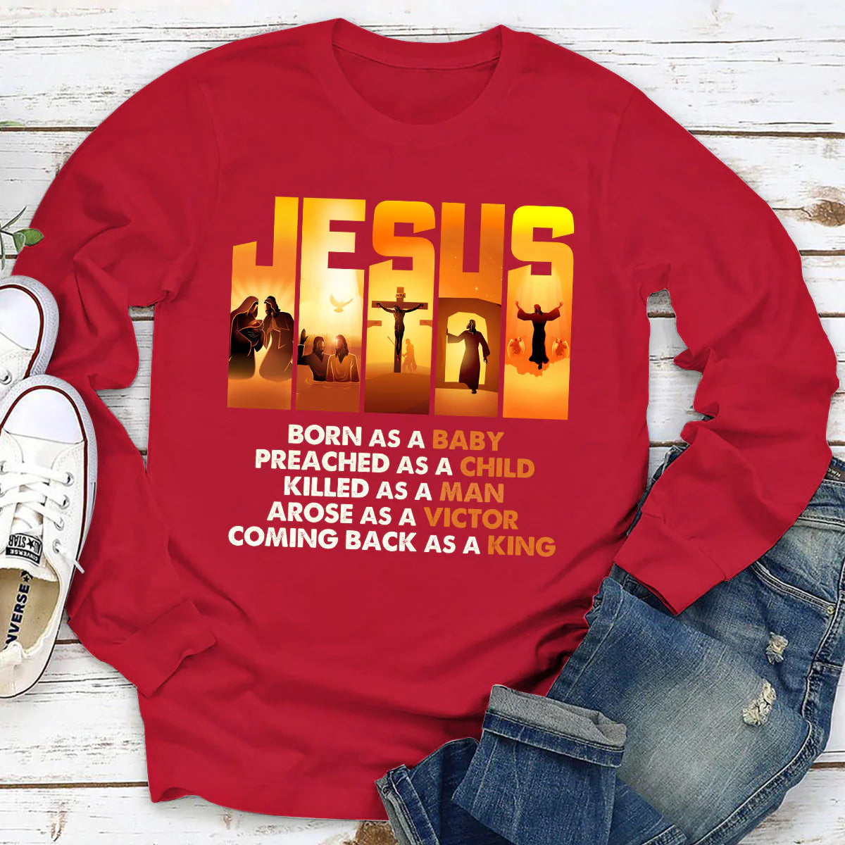 Jesus Preached As A Child | 2D Unisex Long Sleeve