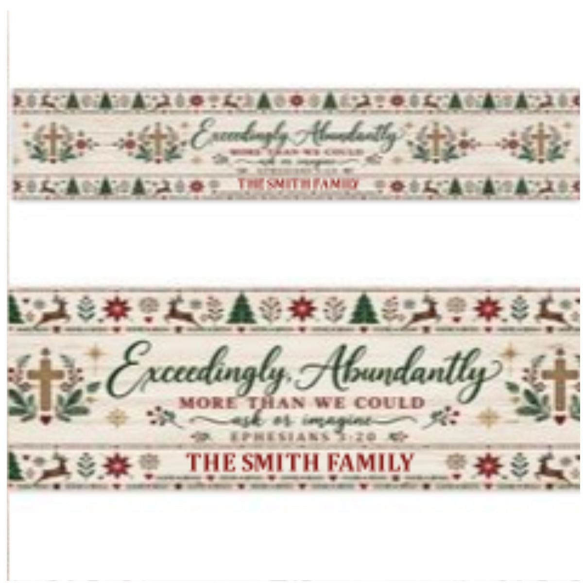Exceedingly Abundantly More Than We Could Ask Or Imagine, Christian Christmas Gift For Family | Personalized Table Runner