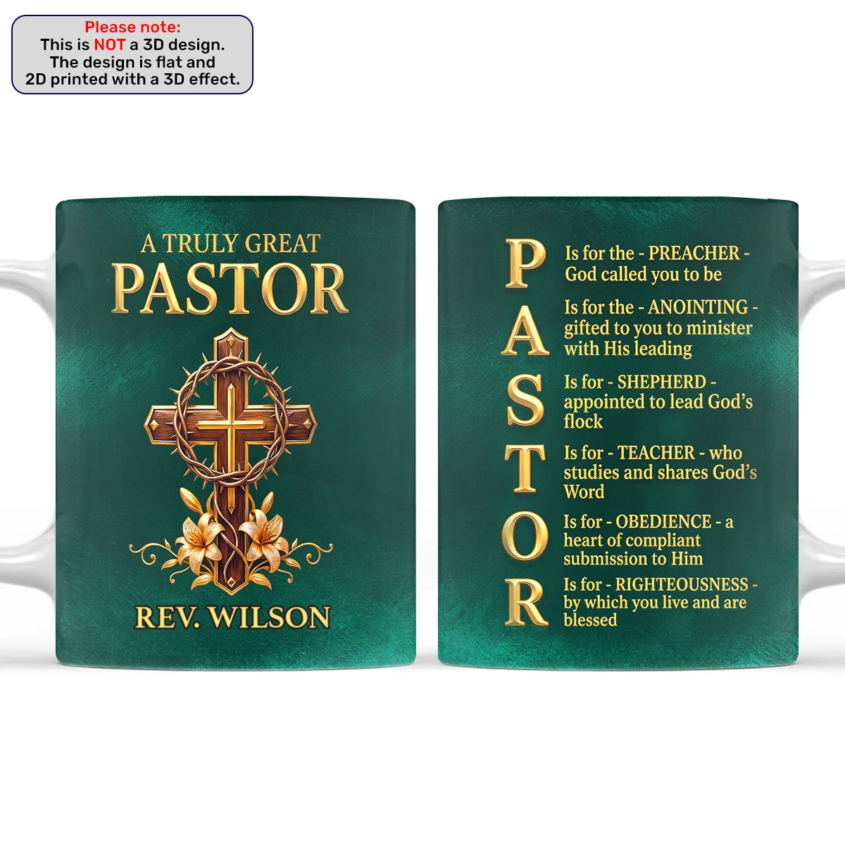A Truly Great Pastor, Gift For Pastor | Personalized Ceramic Coffee Mug