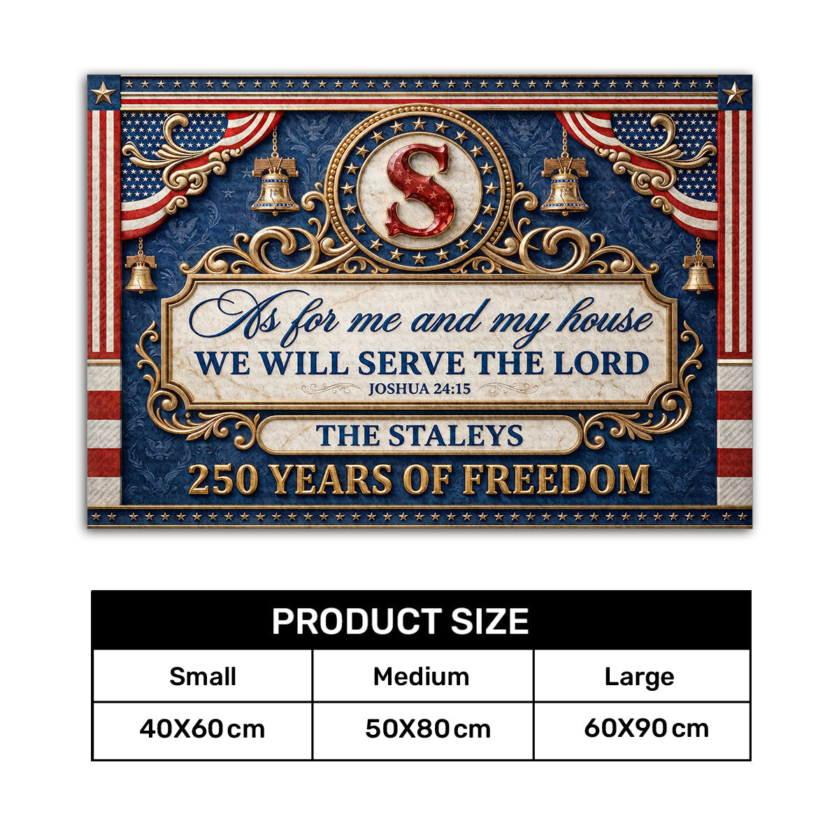As For Me And My House We Will Serve The Lord 2, Gift of Grace | Personalized Doormat