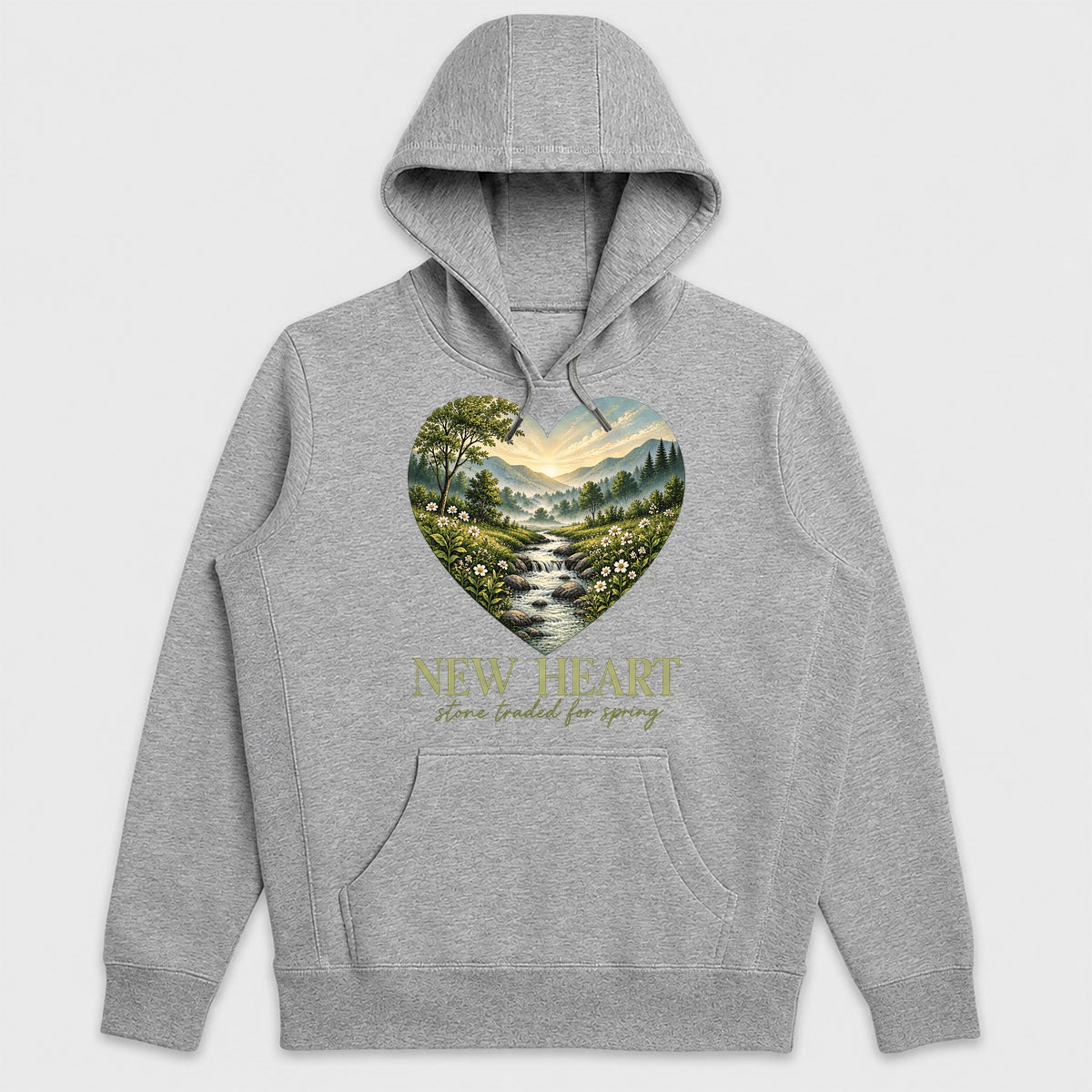 New Heart Stone Traded For Spring, Gift For Nature Loving Christians - 2D Unisex Hoodie