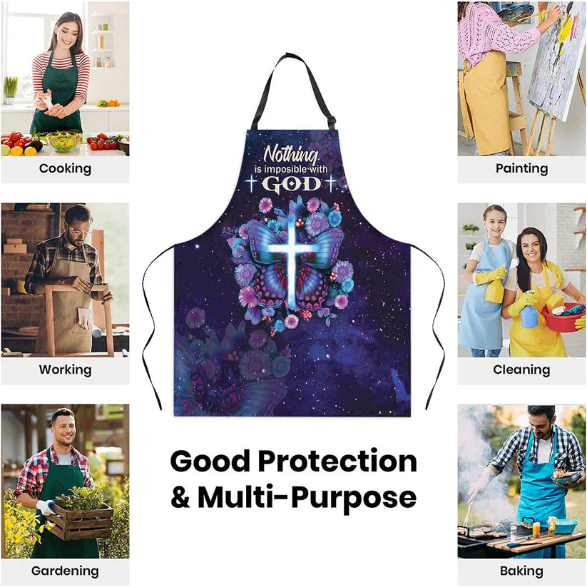 Nothing Is Impossible With God - Apron With Neck Strap