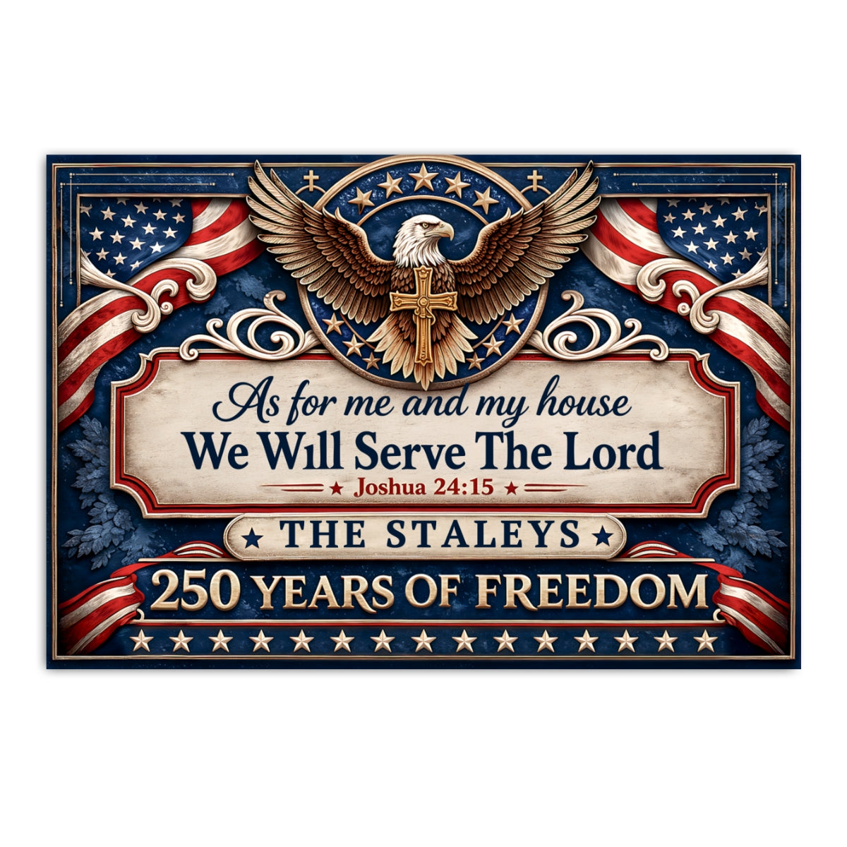 As For Me And My House We Will Serve The Lord - Personalized Doormat