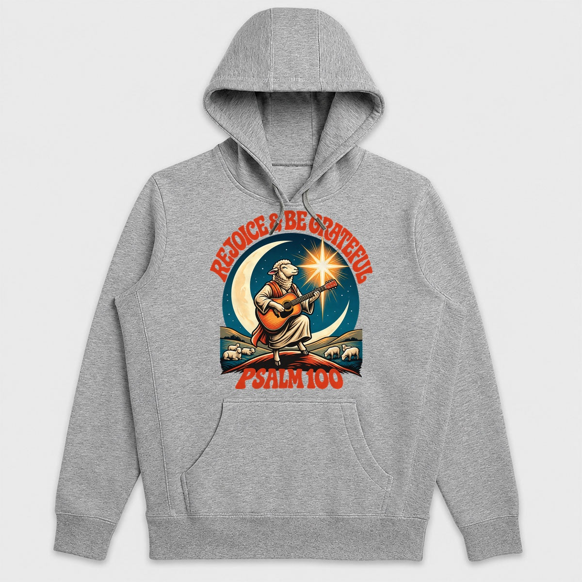 Rejoice And Be Grateful, Psalm 100, Gift For Christian Guitar Players - 2D Unisex Hoodie