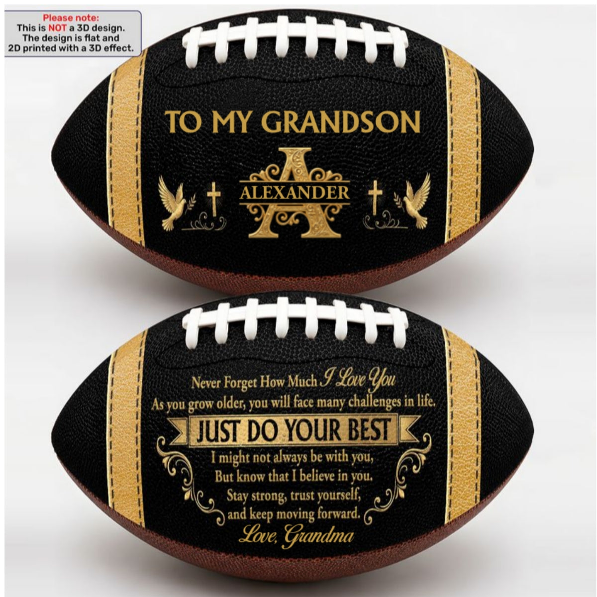 To My Grandson, Gift For Grandson | Personalized Football