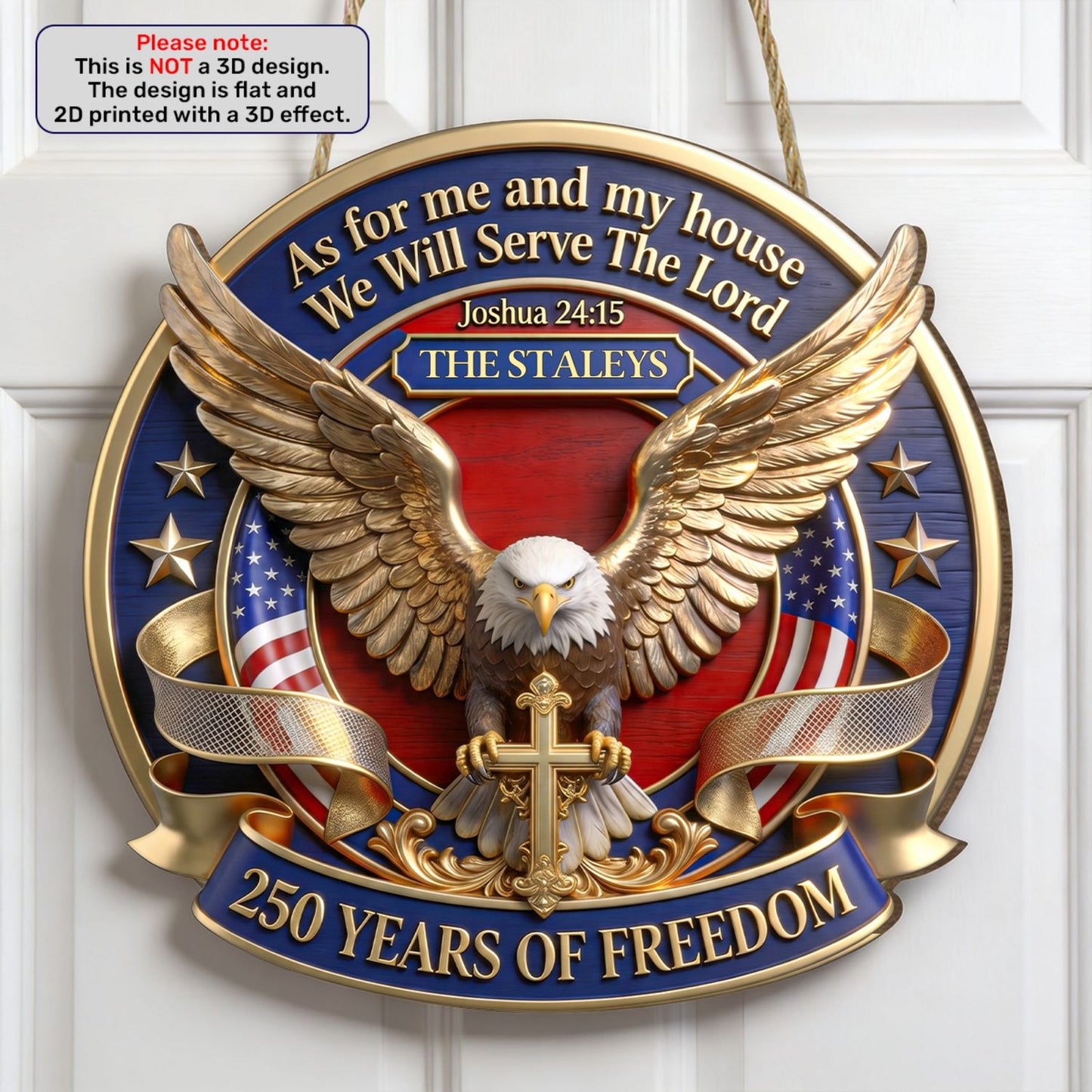 We Will Serve The Lord - Personalized Wooden Door Sign