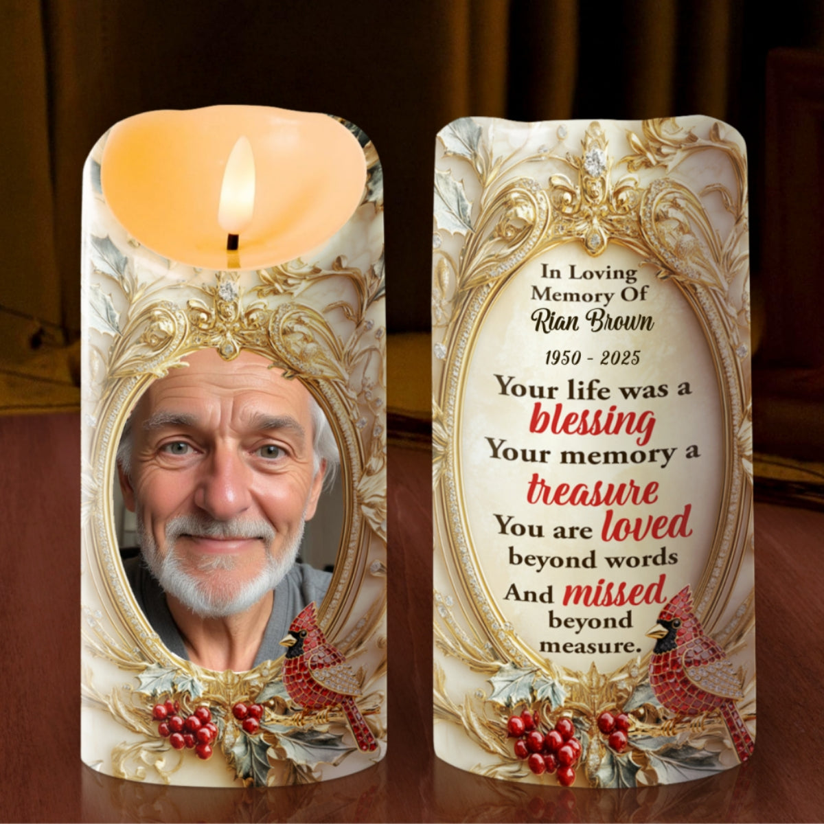 Loved Beyond Words, Gift For Loved One - Personalized Flameless LED Candle