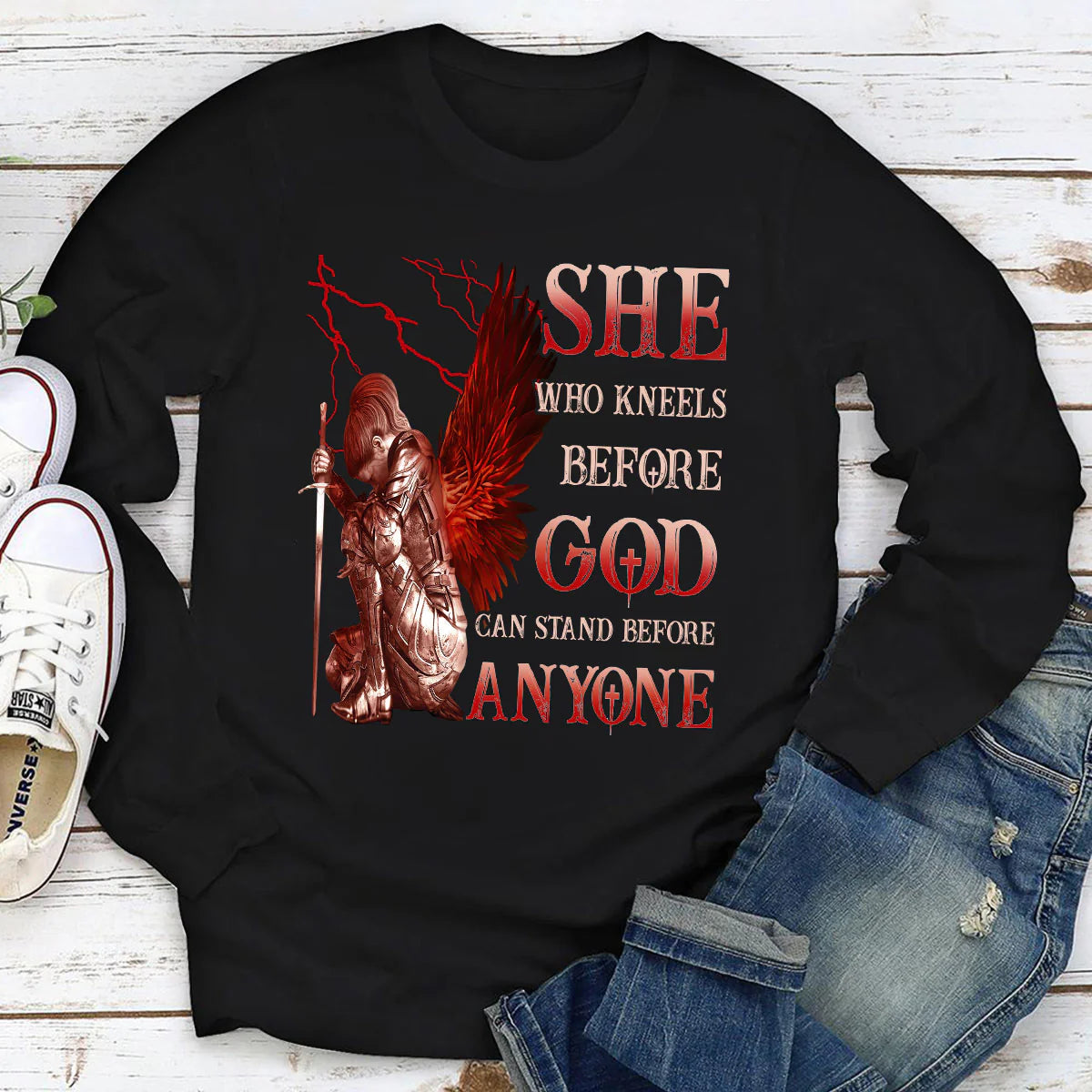 Who Kneels Before God Can Stand Before Anyone | 2D Unisex Long Sleeve