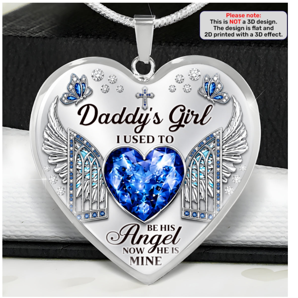 I Used To Be His Angel, Gift For Daughter | Personalized Heart Necklace
