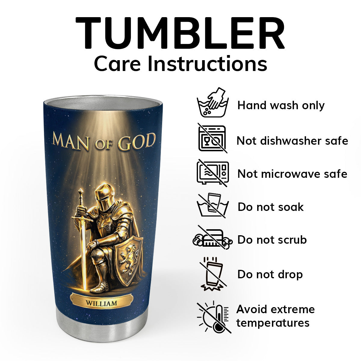 Man Of God | Personalized Stainless Steel Tumbler