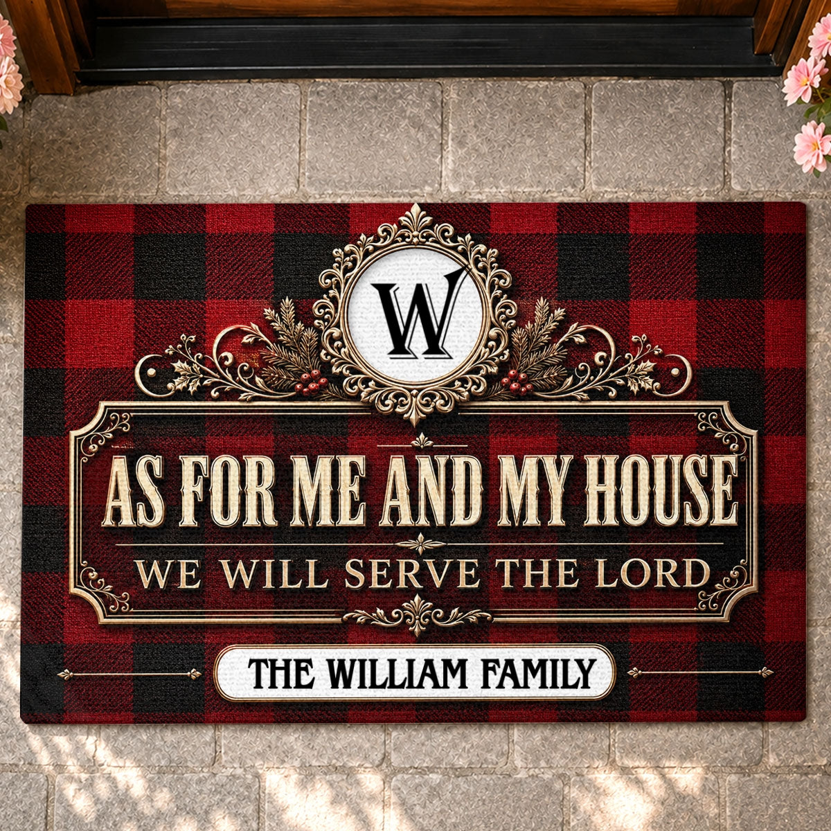 As For Me And My House We Will Serve The Lord, Gift For Family | Personalized Doormat