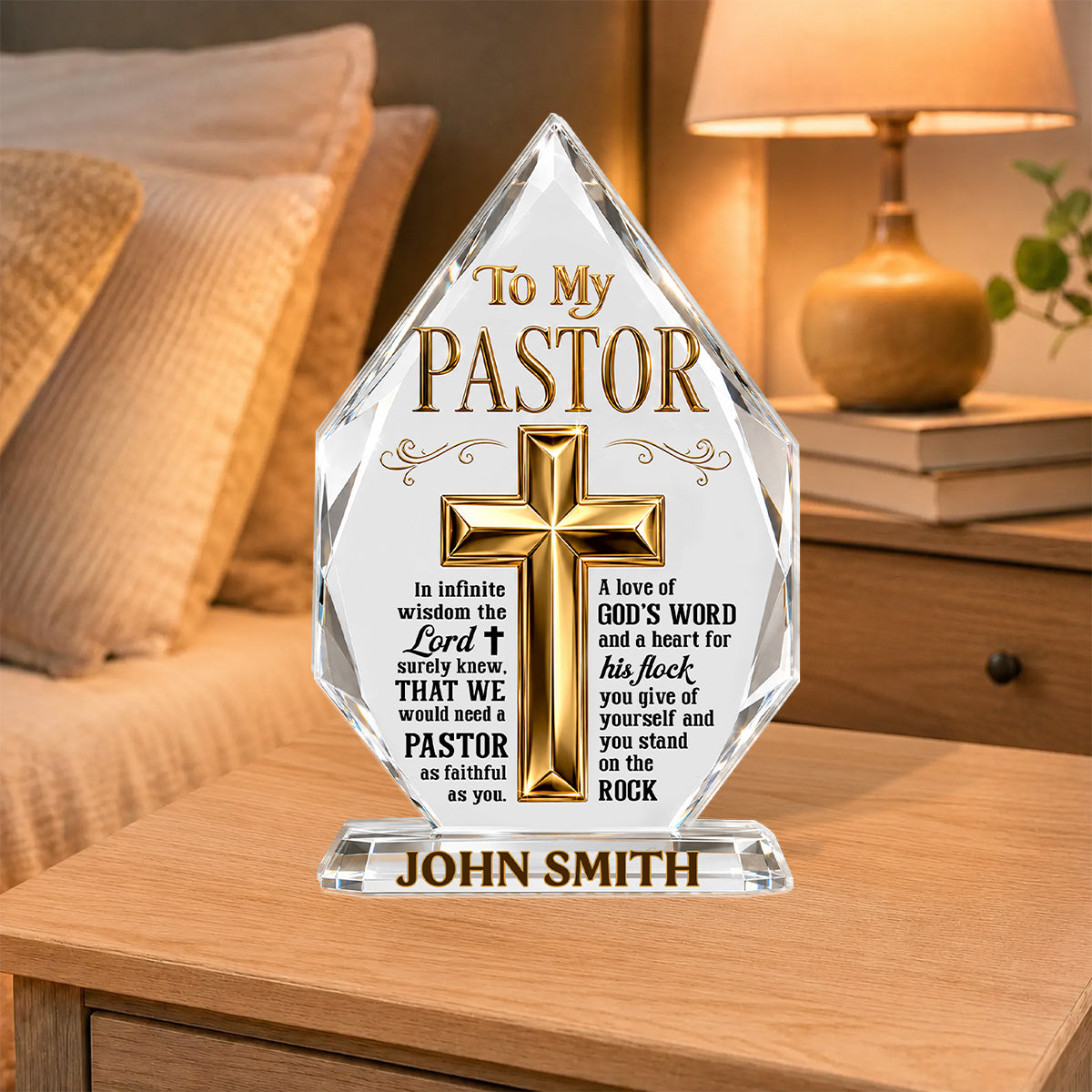 The Lord Knew We Need A Pastor, Gift For Pastor | Personalized Custom Shaped Squared Acrylic Plaque