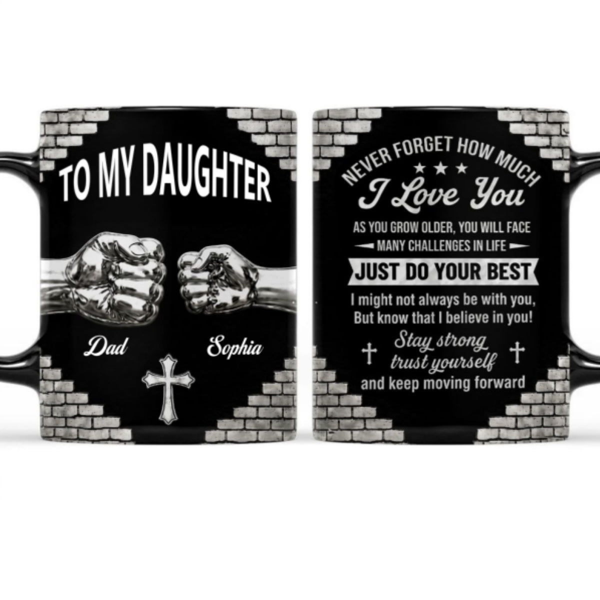 Just Do Your Best, Gift For Daughter From Dad | Personalized Ceramic Coffee Mug