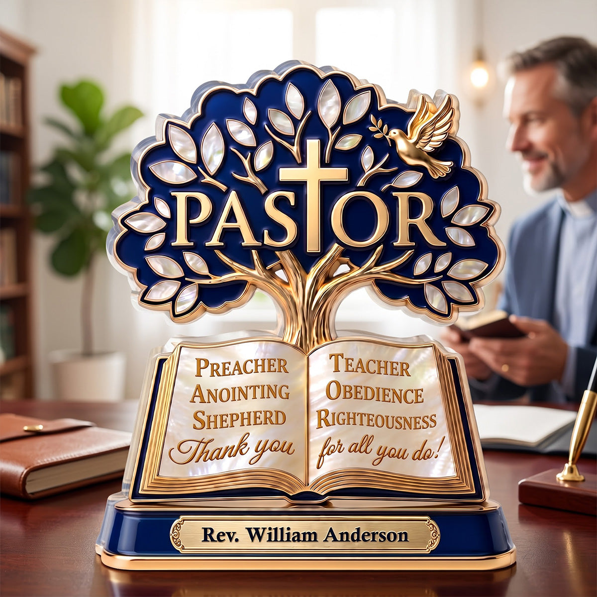 Rooted In Faith Called To Serve, Gift For Pastor - Personalized Custom Shaped Acrylic Plaque