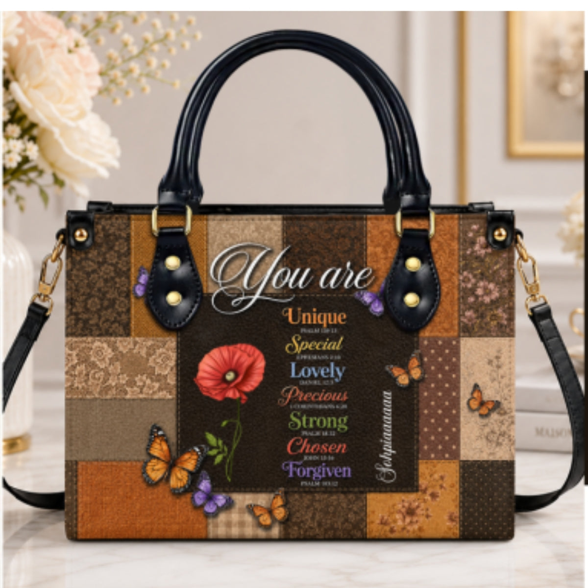 God Says You Are, Gift For Her | Personalized Leather Handbag