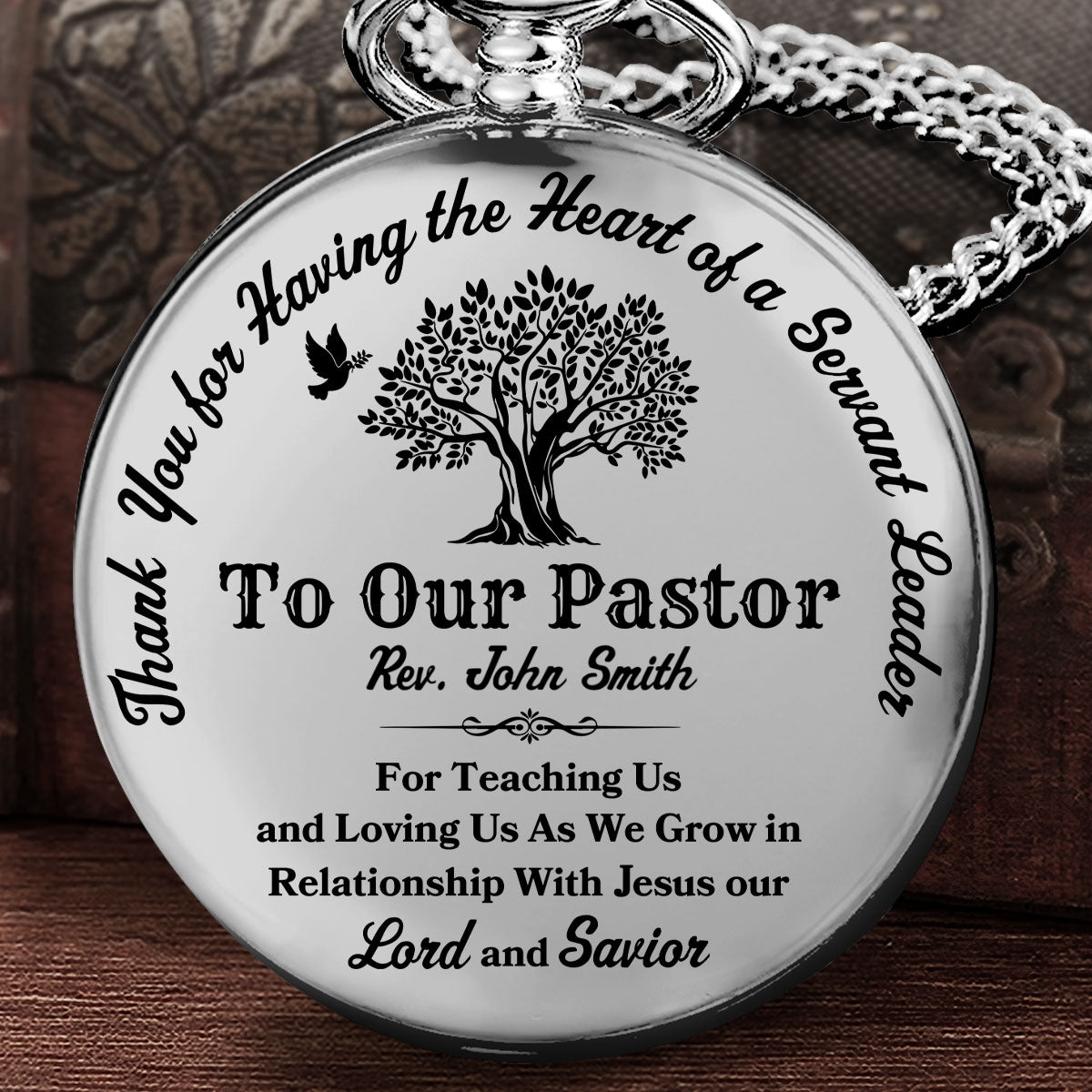 With Jesus Pastor | Personalized Pocket Watch
