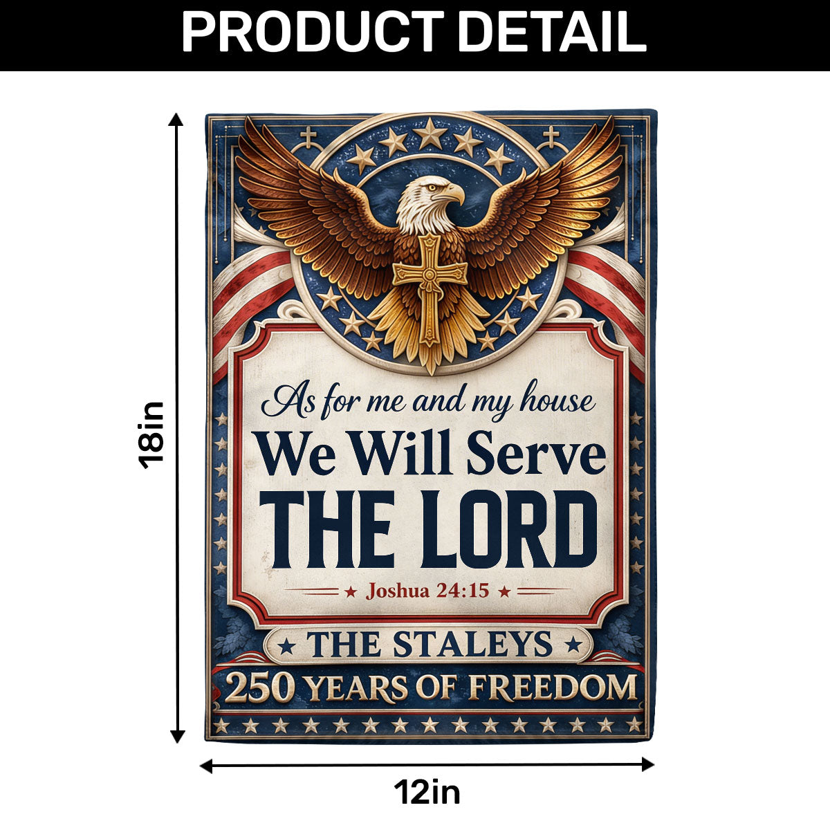 As For Me And My House We Will Serve The Lord - Personalized Garden Flag