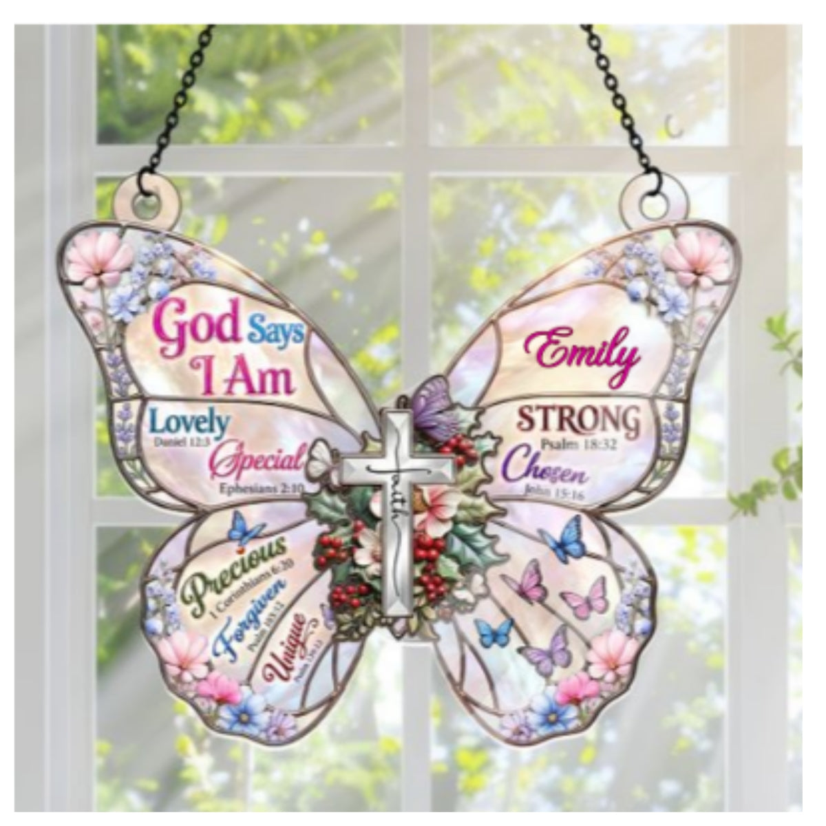 God Says I Am, Christian Gift For Women | Personalized Acrylic Suncatcher