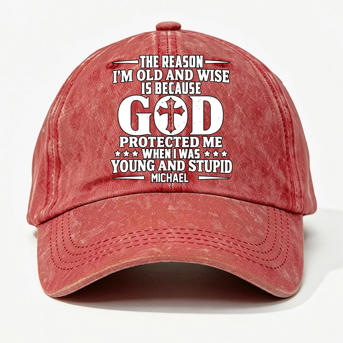 Protect Me, Gift For Christian - Personalized Custom Vintage Washed Denim Cap