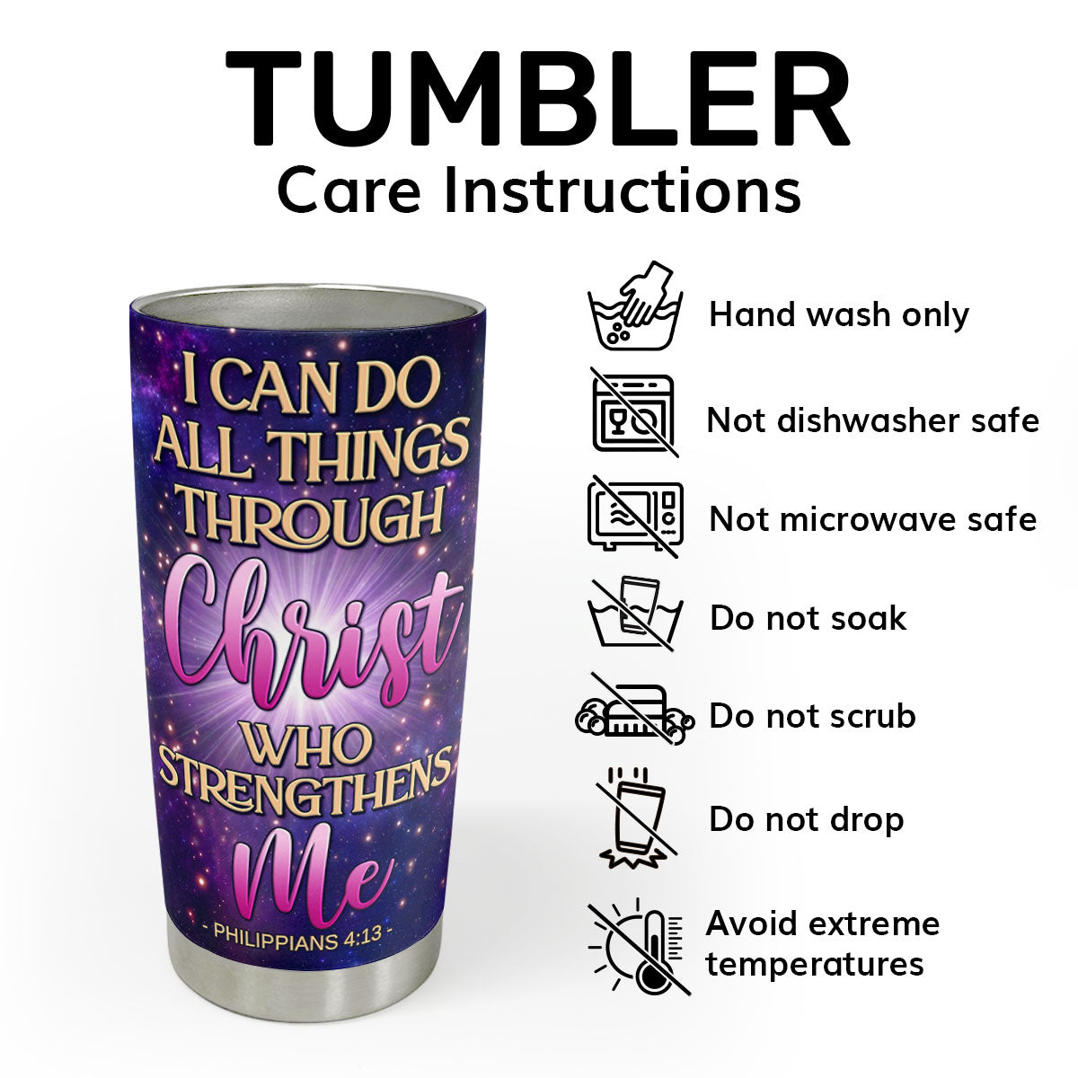 I Can Do All Things Through Christ | Personalized Stainless Steel Tumbler