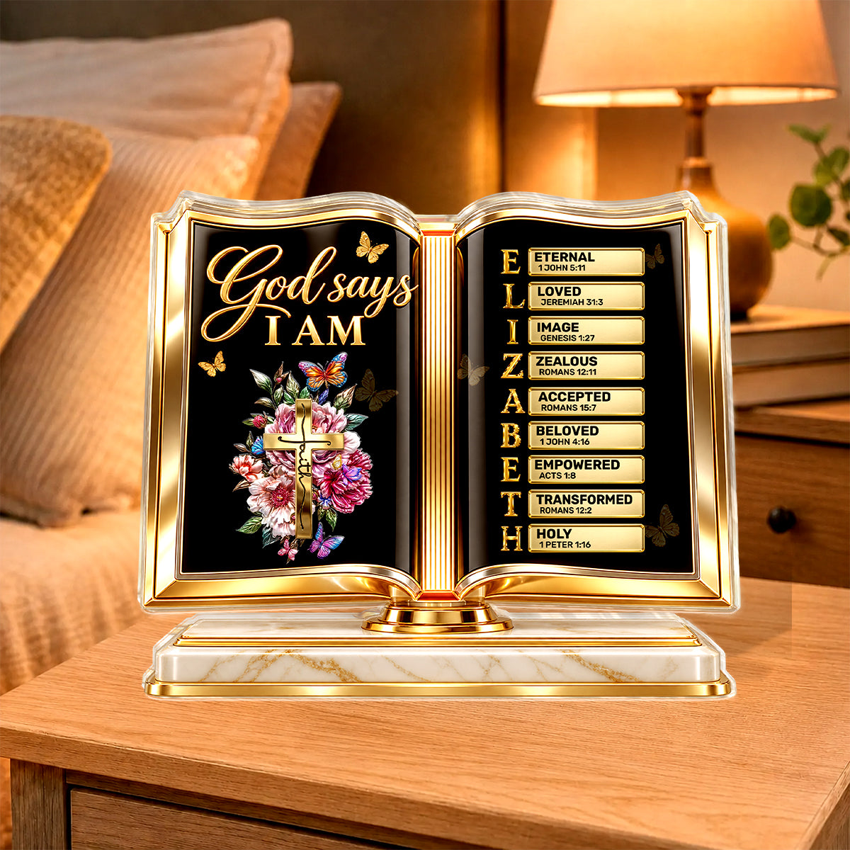 God Says I Am, Gift For Loved One | Personalized Custom Shaped Acrylic Plaque