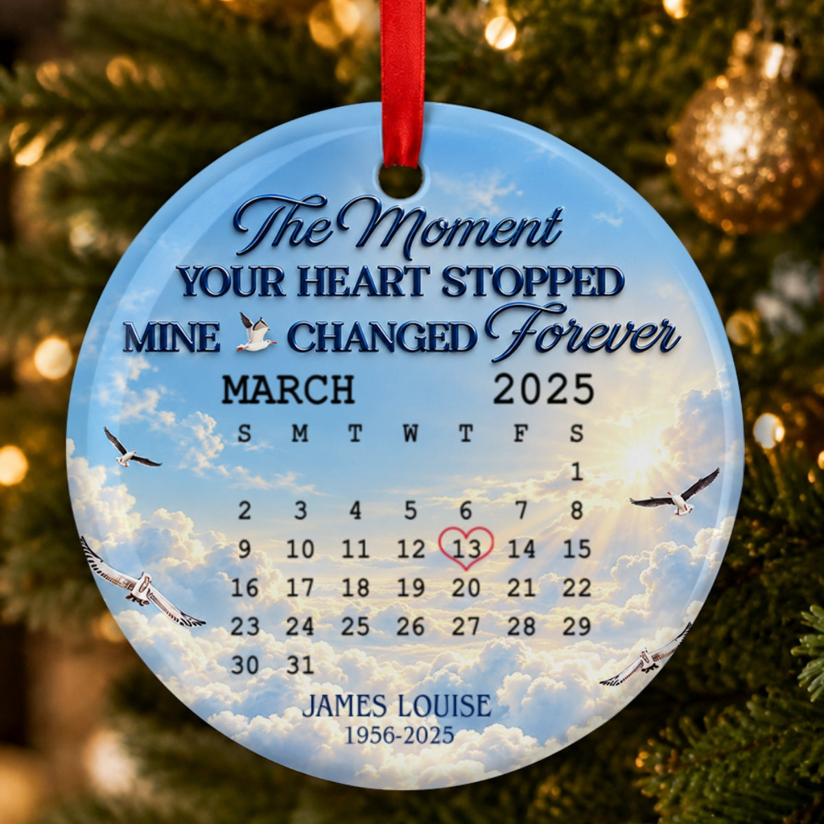 The Moment, Memorial Gift - Personalized Round Shaped Ceramic Ornament