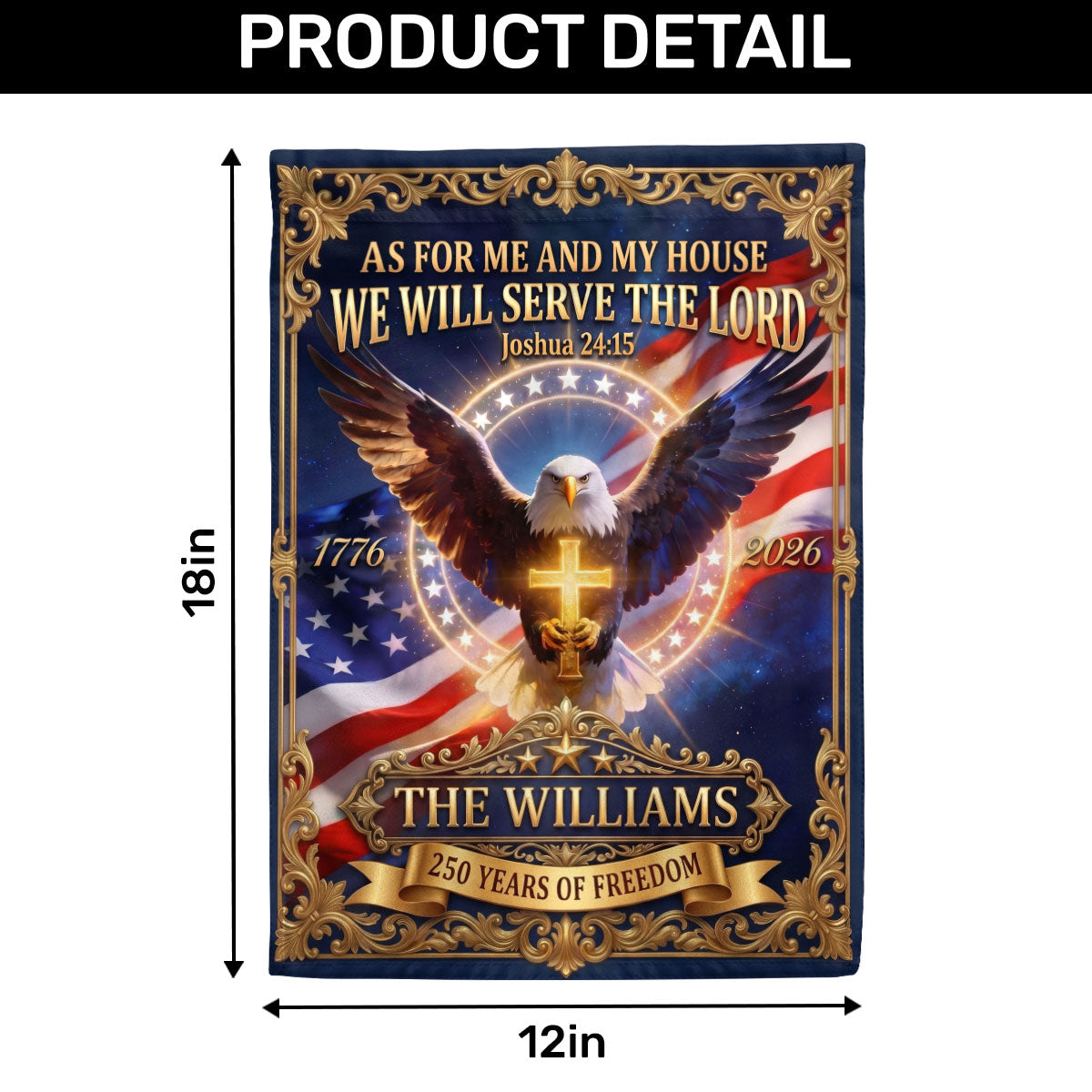 As For Me And My House We Will Serve The Lord - Personalized Garden Flag