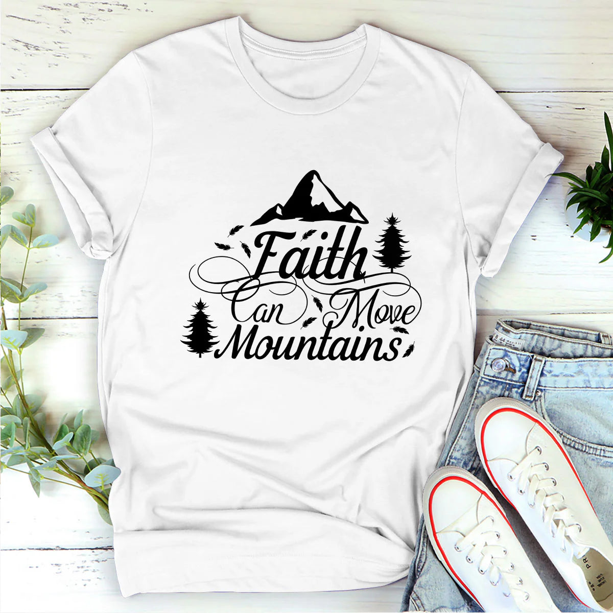 Faith Can Move Mountains | Personalized 2D Unisex T-shirt