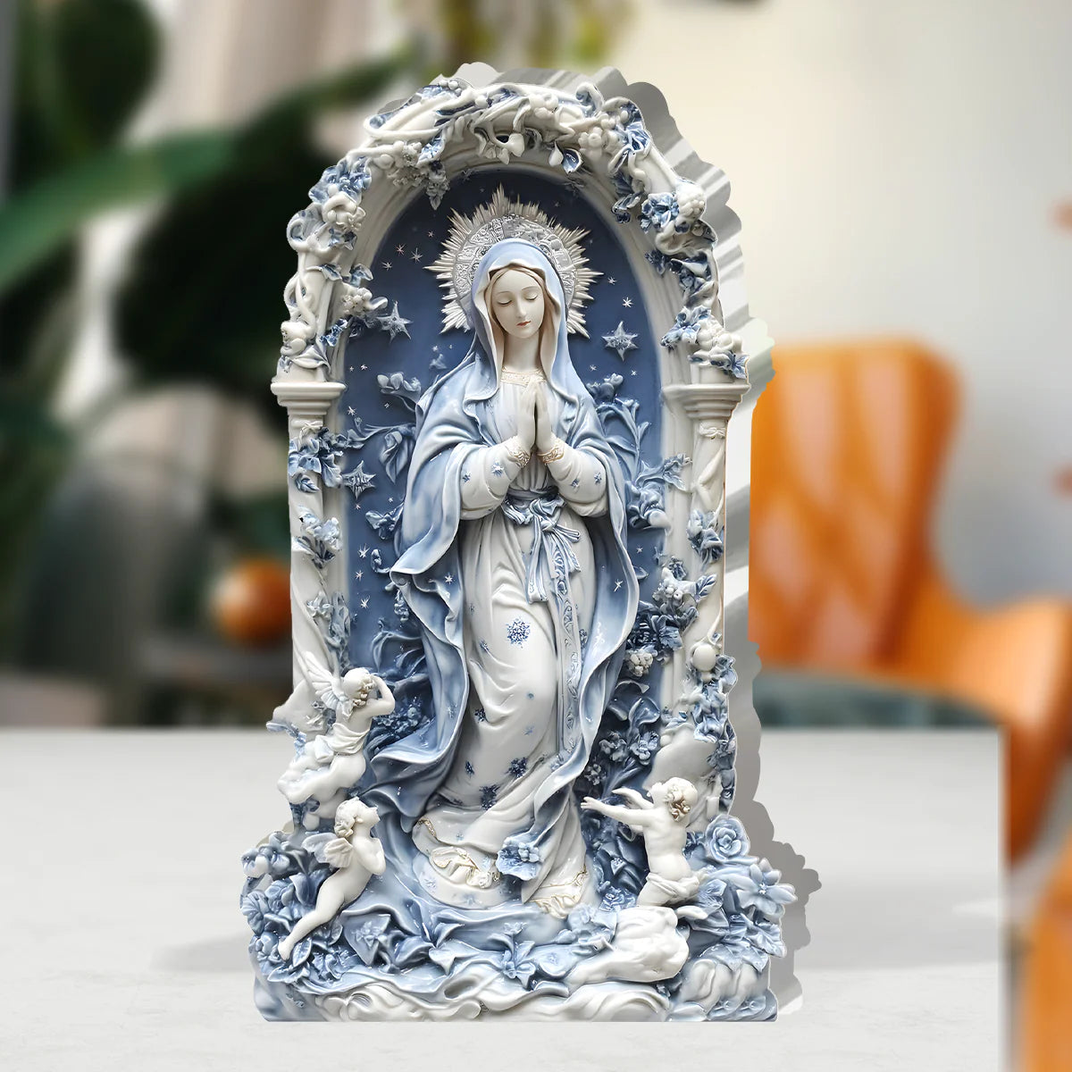 Heavenly Porcelain Grace - Custom Shaped Acrylic Plaque