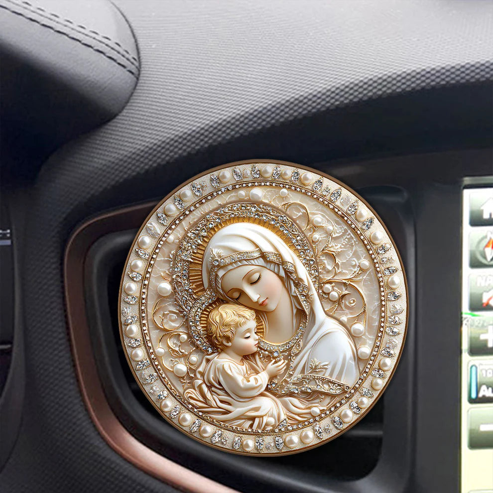 Holy Mother And Child - Car Visor Clip