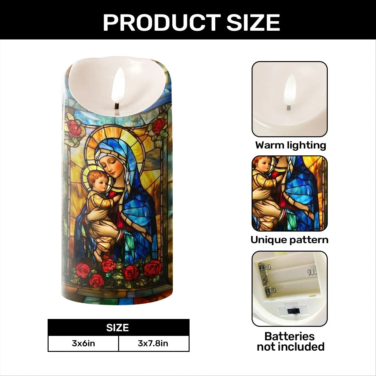 Radiant Madonna And Child - Flameless LED Candle