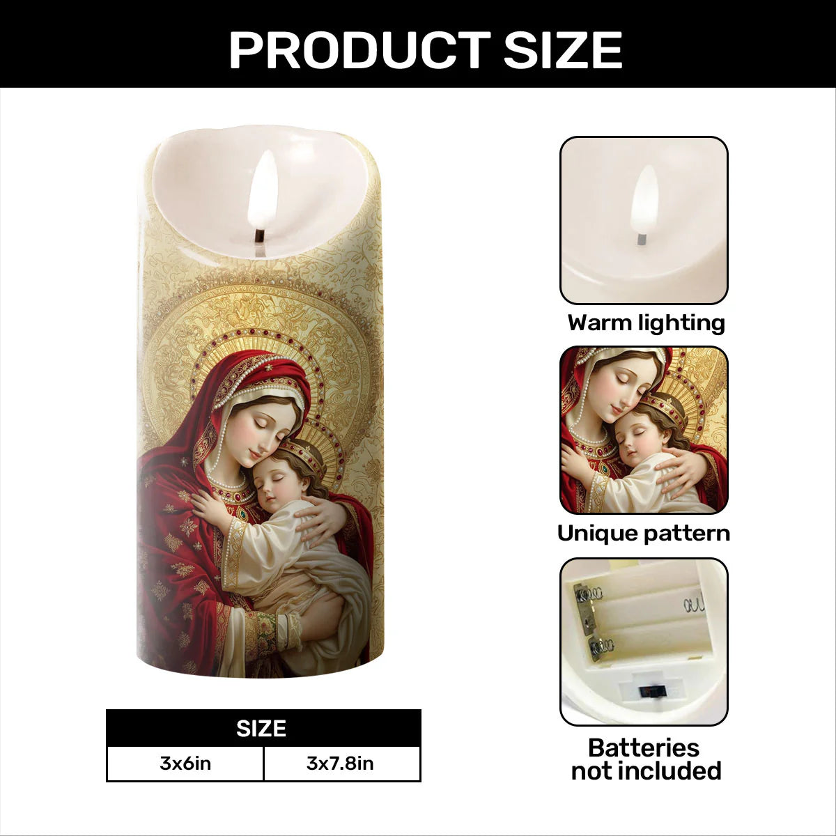 Mother of Tender Mercy - Flameless LED Candle
