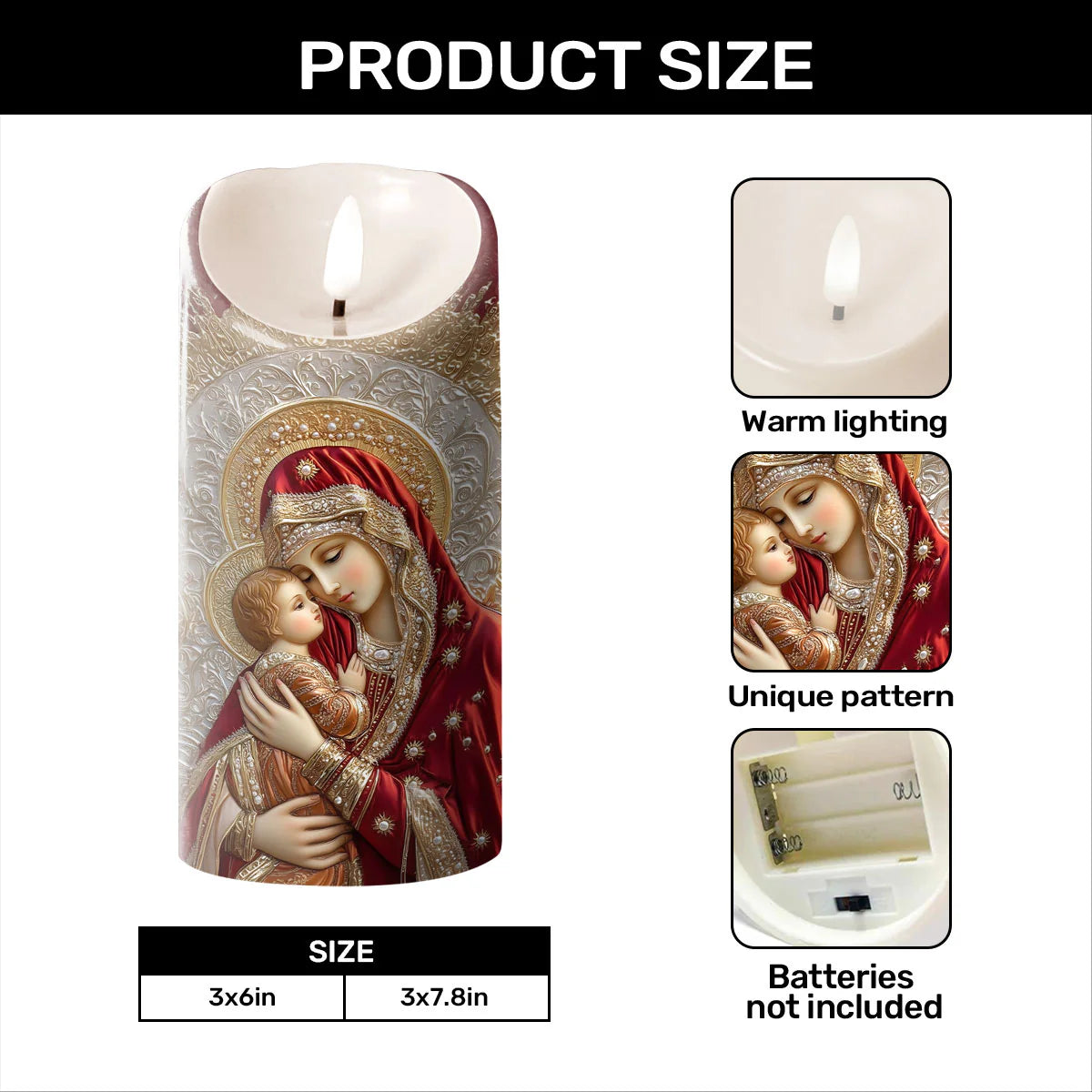 Blessed Mother’s Embrace - Flameless LED Candle