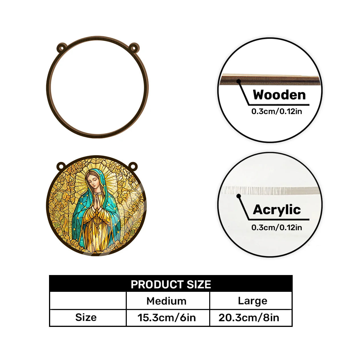 Sacred Virgin Mary - Window Hanging Suncatcher