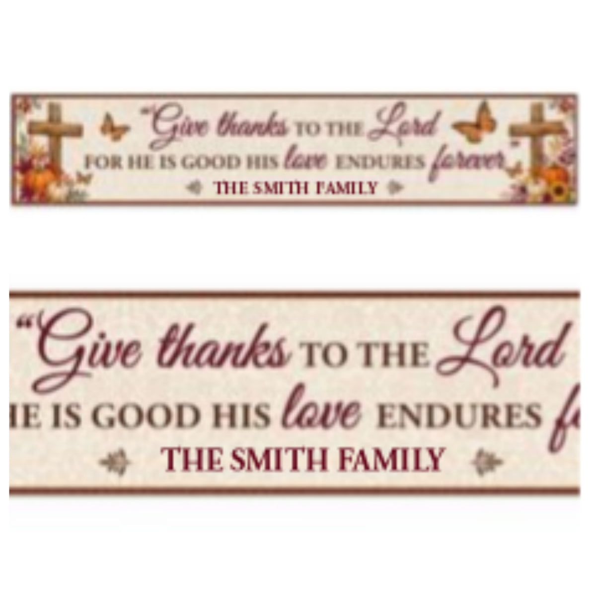 Give Thanks To The Lord, Gift For Christian Home | Personalized Table Runner