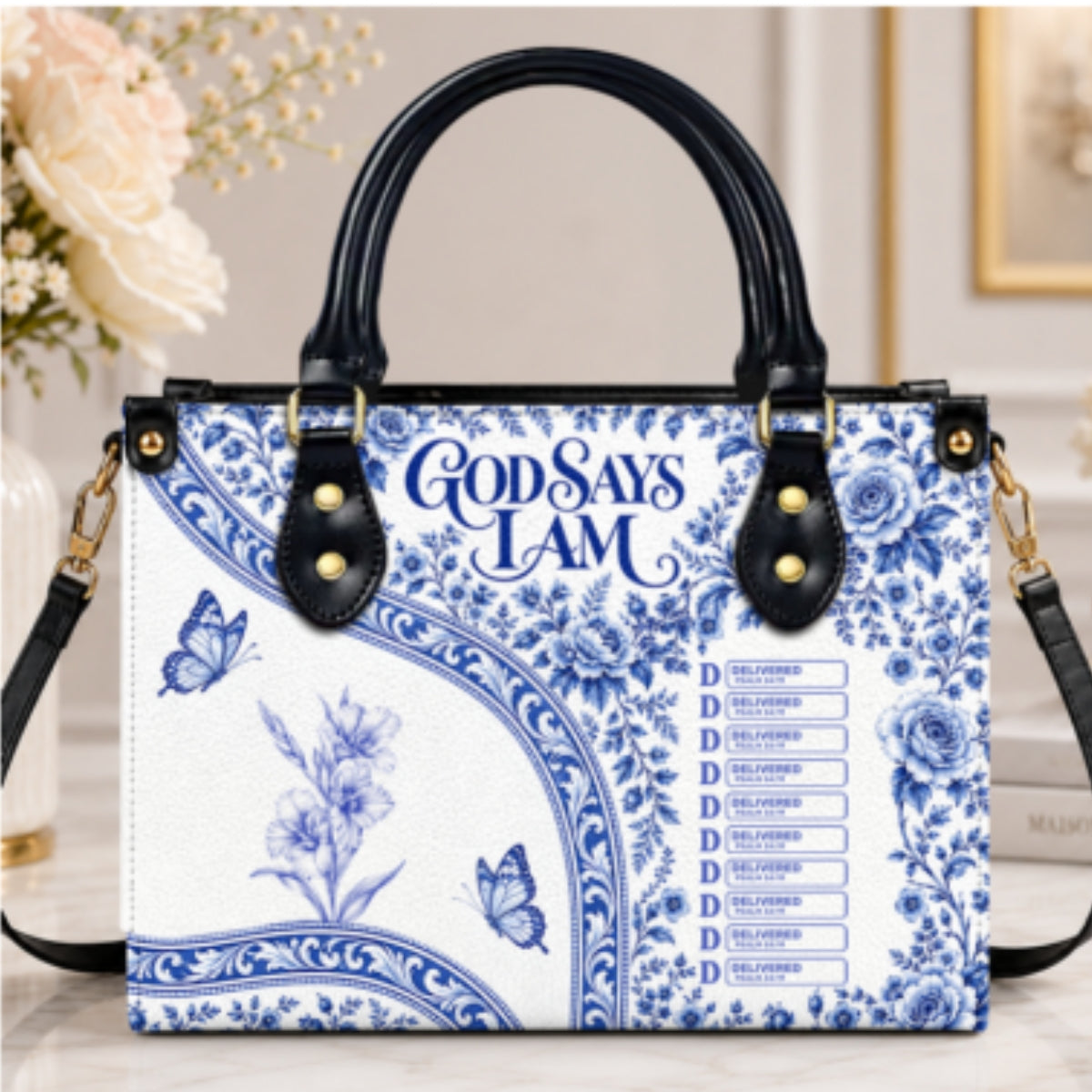 God Says I Am, Gift For Women | Personalized Leather Handbag