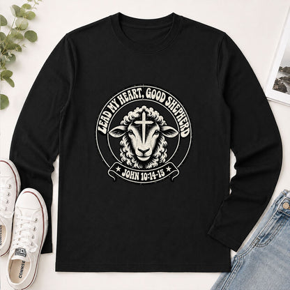 Lead My Heart Good Shepherd, Gift For Christian Mom | 2D Unisex Long Sleeve