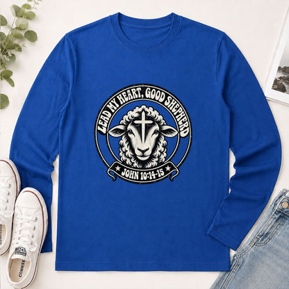 Lead My Heart Good Shepherd, Gift For Christian Mom | 2D Unisex Long Sleeve