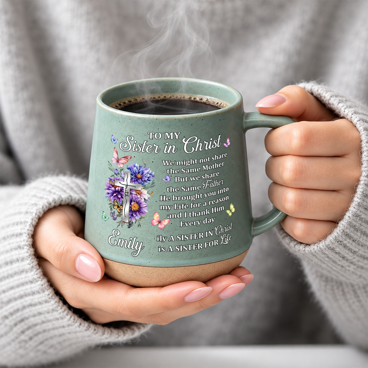 To My Sister In Christ, Gift For Sister | Personaliezd 12OZ Conical Coffee Mug