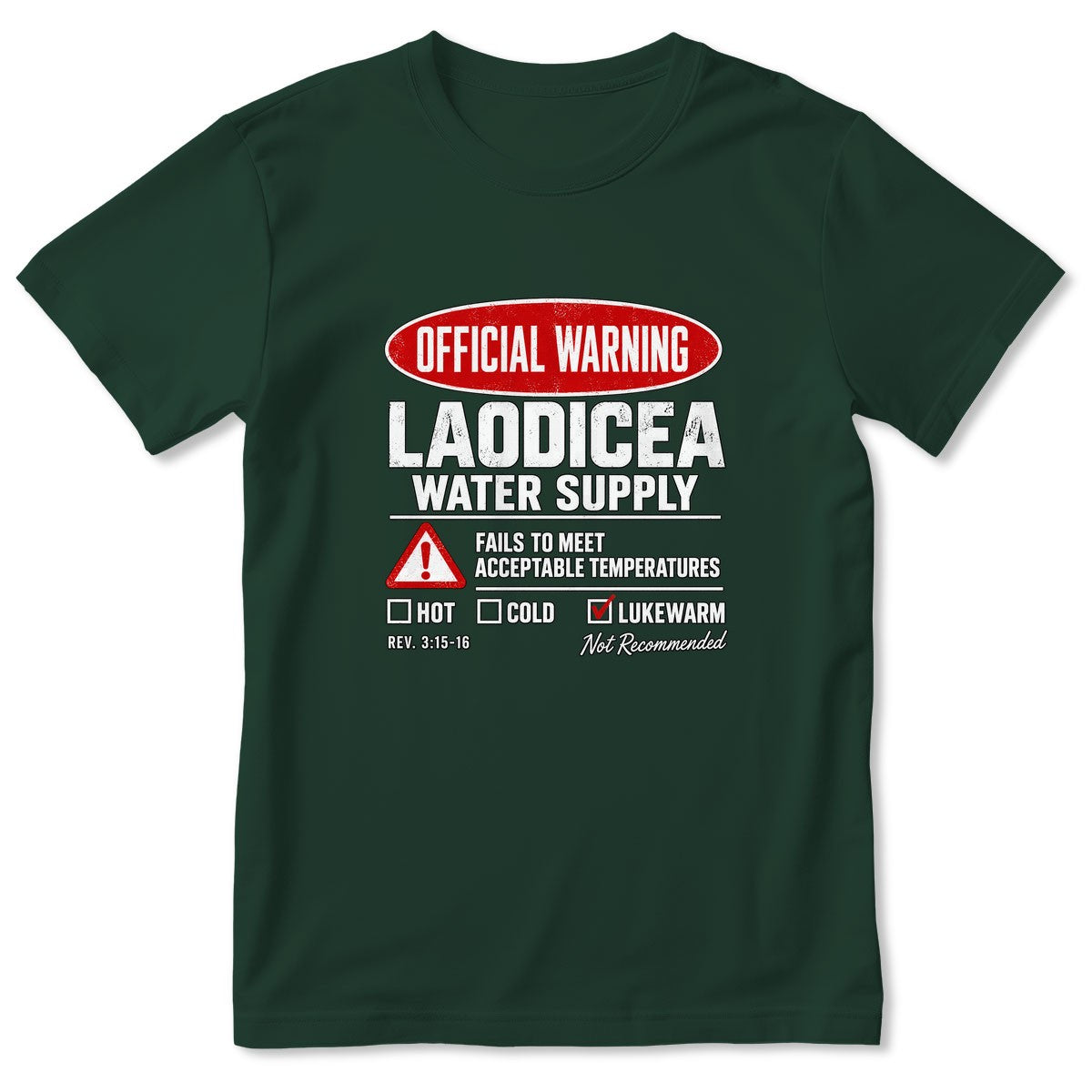 Official Warning Laodicea Water Supply, Gift For Bible Study Leader | 2D Unisex T-shirt