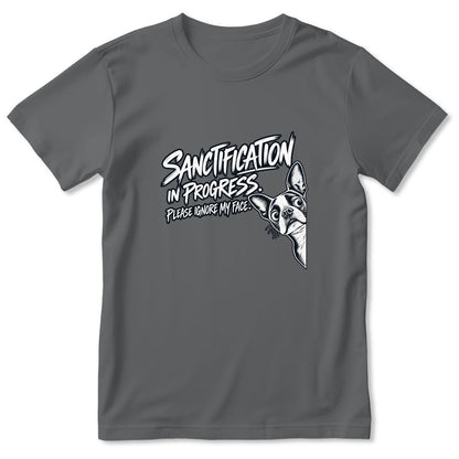 Sanctification In Progress Please Ignore My Face, Gift For Boston Terrier Mom | 2D Unisex T-shirt