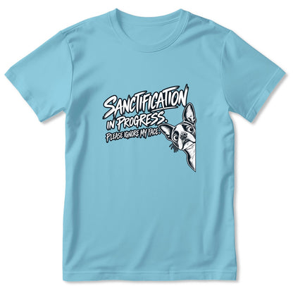 Sanctification In Progress Please Ignore My Face, Gift For Boston Terrier Mom | 2D Unisex T-shirt
