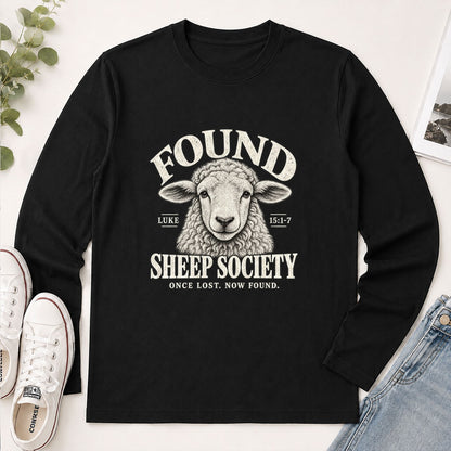 Found Sheep Society Once Lost Now Found, Gift For New Believer | 2D Unisex Long Sleeve